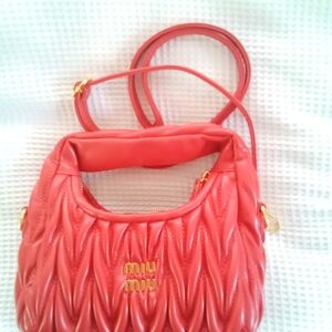 Miu Miu Red Quilted Women's Bag